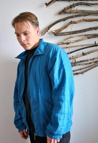 VINTAGE RODEO BLUE WINDBREAKER, 90S RAVE JACKET