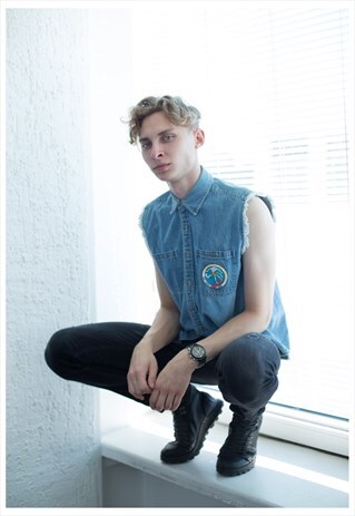VINTAGE 90'S DENIM SURFER VEST