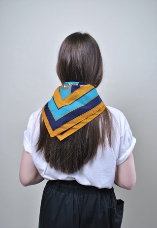 MULTICOLOR HEADSCARF, VINTAGE 90S HAIR SCARF, 1990S ABSTRACT