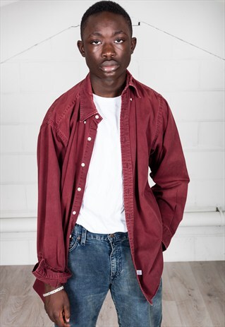 VINTAGE RALPH LAUREN BURGUNDY LONG SLEEVE SHIRT