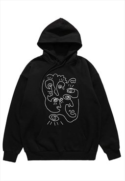 Sketch hoodie scribble print pullover pop art raver jumper