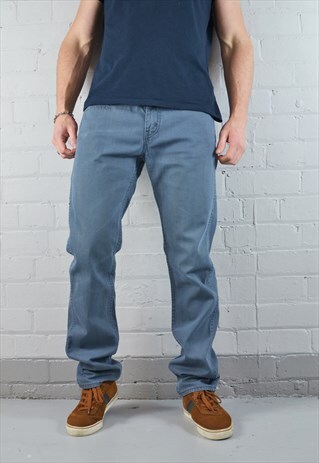 VINTAGE LEVI'S 513 MID BLUE SLIM STRAIGHT JEANS