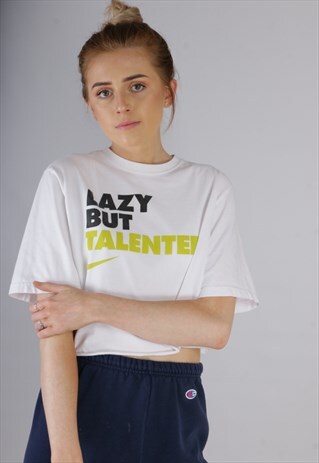 VINTAGE NIKE SLOGAN CROP TOP Z924