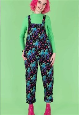 Octopus love entwined hearts stretch dungarees 