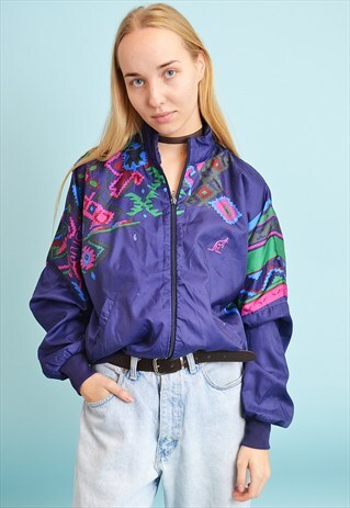 VINTAGE 90'S RETRO OVERSIZED ATHLEISURE BOMBER JACKET
