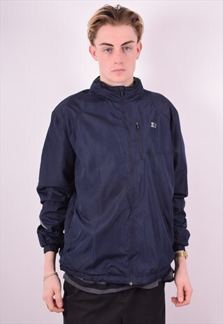 STARTER MENS VINTAGE TRACKSUIT TOP JACKET LARGE BLUE 90'S
