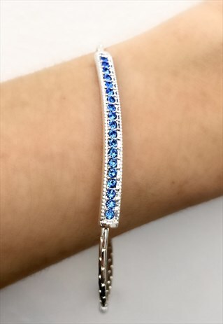 SILVER PLATED BLUE WATER BRACELET