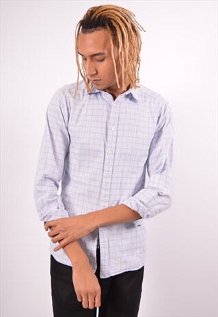 VINTAGE YVES SAINT LAURENT SHIRT CHECK BLUE