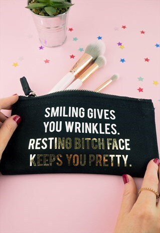 RESTING BITCH FACE KEEPS YOU PRETTY MAKE UP BAG