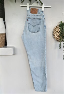 Vintage 80's High Rise Pale Blue Cheeky Rip Levi Jeans