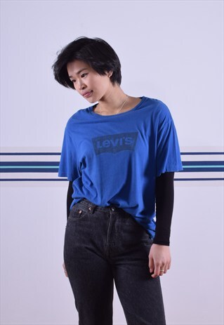 PRINTED ELECTRIC BLUE LEVI'S T-SHIRT