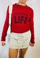 VINTAGE SIZE MEDIUM DOLCE & GABBANA KNITTED JUMPER IN RED