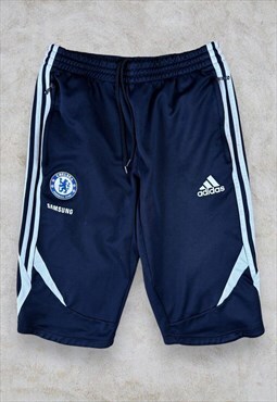 Chelsea Football Shorts Blue Adidas Samsung Men's Medium 32