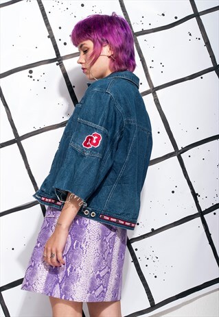 VINTAGE DENIM JACKET 90S REWORKED CROPPED GRUNGE COAT