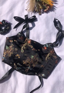 Handmade reversible chinese dragon corset 
