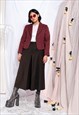 VINTAGE BLAZER 90S VINTAGE CROPPED JACKET IN MAROON WOOL