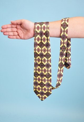 VINTAGE 80'S RETRO FLORAL PATTERN PATTERN PRINT TIE