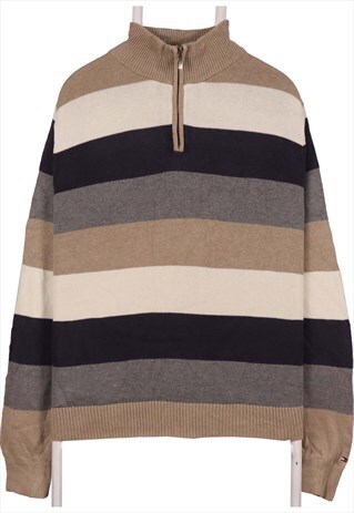 VINTAGE 90'S TOMMY HILFIGER JUMPER / SWEATER QUARTER ZIP