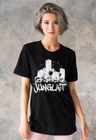 JUNGLIST SOUND SYSTEM T SHIRT DRUM AND BASS WOMEN'S DJ TEE