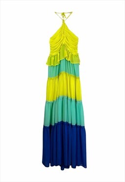 One33 Social Color Block Halter Maxi Dress