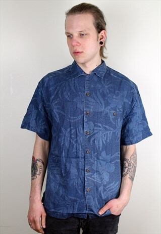 VINTAGE BLUE PATTERNED SHIRT