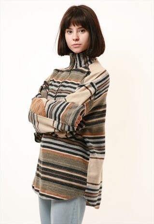 90S VINTAGE MOCOA ITALIAN 1/4 ZIP WOOL JUMPER 15064