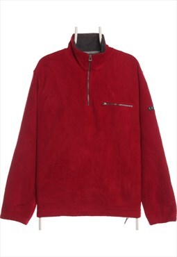 Vintage 90's Izod Fleece Quarter Zip Warm Red Men's Medium