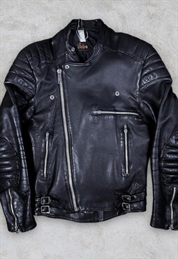Vintage Black Leather Jacket Biker Bobo's Women's Small