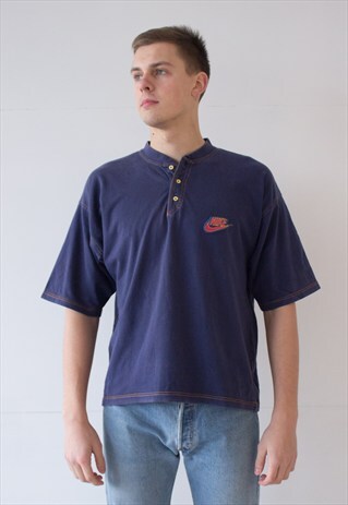 VINTAGE RETRO 80S BLUE NIKE T-SHIRT TOP