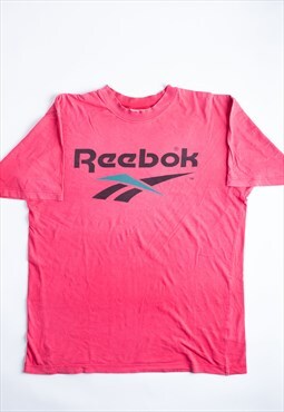 '90s Reebok Pink Big Logo T-Shirt - B1822