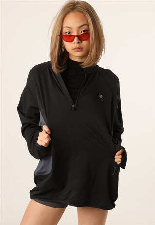 VINTAGE CHAMPION PRINT LOGO 1/4 ZIP SWEATSHIRT