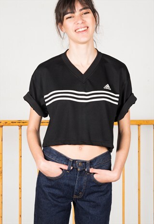 VINTAGE 80'S ADIDAS CROP TOP /AVELINASREWORKS/ S0965