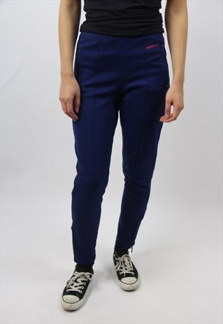 VINTAGE ADIDAS NAVY FITTED TRACKSUIT BOTTOMS