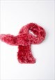 VINTAGE Y2K PINK FLUFFY FUZZY WINTER LONG SCARF UNISEX