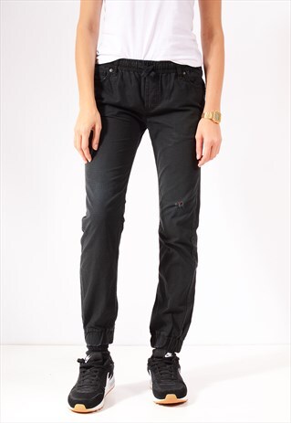 VINTAGE LEVI'S SLIM CUFFED CHINO TROUSERS BLACK