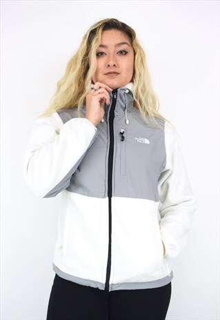 VINTAGE 90'S THE NORTH FACE CREAM & GREY FLEECE JACKET