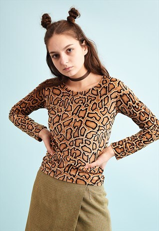 Y2K ANIMAL PRINT KITSCH VELVET PARTY TOP