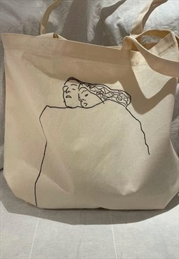 Sleeping Couple Tote Bag