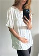 Retro White Buttoned Blouse - Large