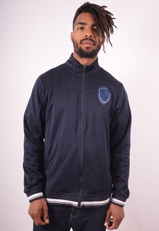 NIKE MENS VINTAGE TRACKSUIT TOP JACKET LARGE NAVY BLUE 90S