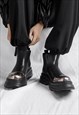 METAL PLATED BOOTS TRACTOR SHOES PLATFORM SOLE TRAINERS 