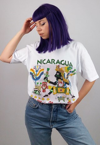VINTAGE 80'S NICARAGUA FESTIVAL RETRO PRINT UNISEX T-SHIRT