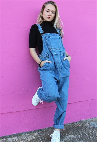 LIGHT BLUE DENIM DUNGAREES