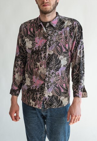 VINTAGE 80S FUNKY PATTERNED SHIRT