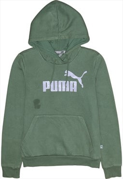 Puma 90's Spellout Pullover Hoodie Small Green