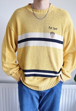 Vintage 90s Chunky Knit Jumper Yellow 