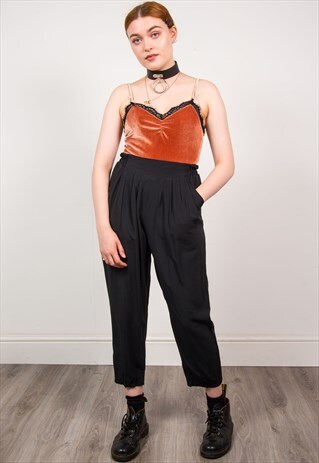 VINTAGE HIGH WAIST CROPPED TROUSERS