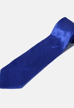 80s vintage necktie men blue colour retro tie gift for him