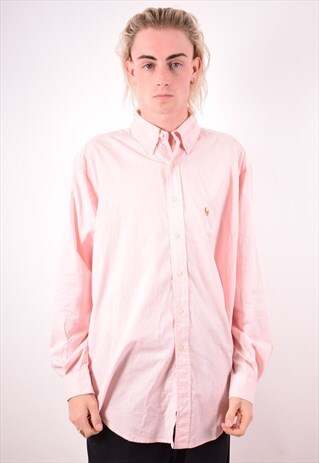 RALPH LAUREN MENS VINTAGE SHIRT XL PINK 90S