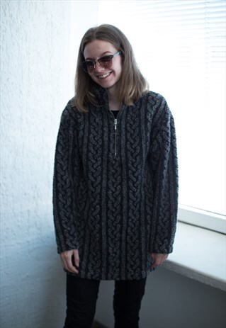 VINTAGE 90'S GREY WARM HIGH NECK JUMPER